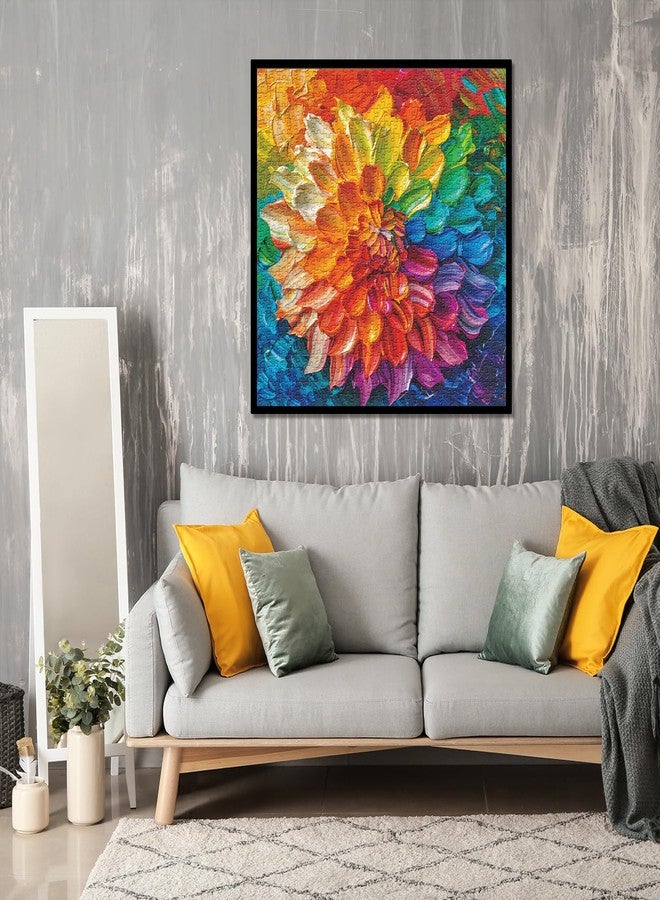 PPuzzling Rainbow Flower 1000 Pieces Puzzle for Adults, Colorful Dahlia Flower Plant Jigsaw Puzzles, Challenging Floral Art Nature Puzzle as Floral Decor - Image 3